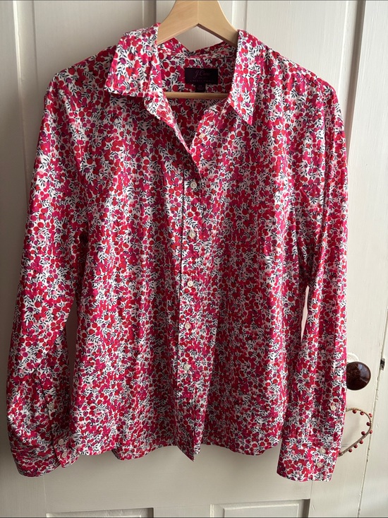 J. Crew Tops - J Crew Liberty of London Floral Button-Down Shirt - Pink Red Print